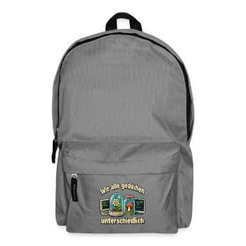 Wir alle gedeihen unterschiedlich PC Garten Nerds  - Rucksack - Mittelgrau - Vorne