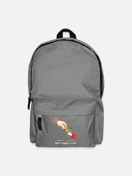 Stolzer Opa – Enkel verwöhnen | Opa Spruch - Rucksack - Mittelgrau