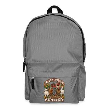 Flock Comes First: Meine Hühner essen zuerst - Rucksack - Mittelgrau - Vorne