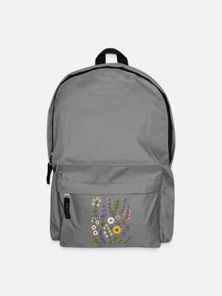 Pastel Wildflowers Daisy Bellflower - Rucksack - Mittelgrau