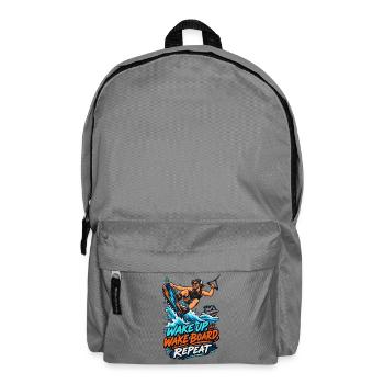 Wake Up Wakeboard Repeat Motiv - Rucksack - Mittelgrau - Vorne