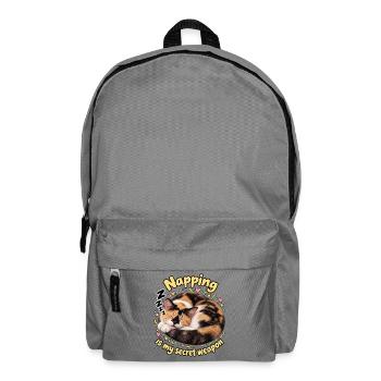 Schlafende Katze - Rucksack - Mittelgrau - Vorne