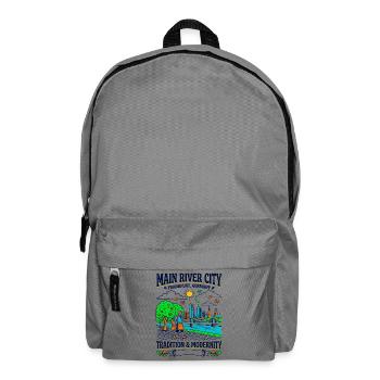 Main River City Frankfurt Germany Tradition And - Rucksack - Mittelgrau - Vorne