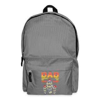 Cooler Feuerwehr Papa Mit Tochter Sohn - Rucksack - Mittelgrau - Vorne