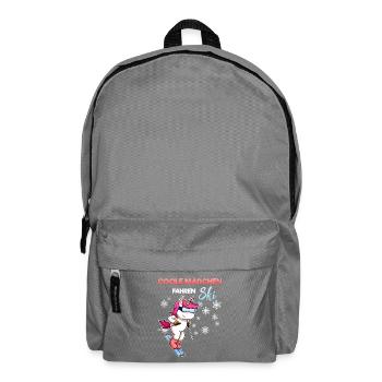 Coole Mädchen Fahren Ski Skifahrer Spruch Lustig - Rucksack - Mittelgrau - Vorne
