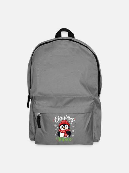 Pinguin-Weihnachtsstimmung - Rucksack - Mittelgrau