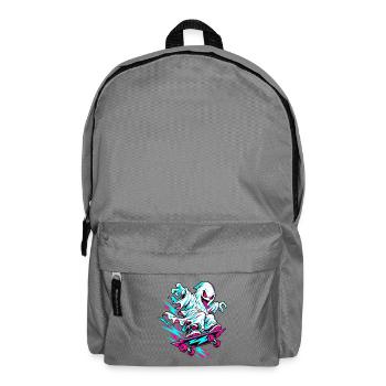 Neon Geist auf Skateboard - Rucksack - Mittelgrau - Vorne