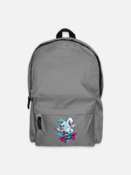 Neon Geist auf Skateboard - Rucksack - Mittelgrau