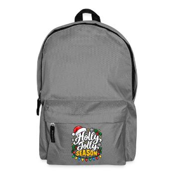Holly Jolly Season – Weihnachtsdesign - Rucksack - Mittelgrau - Vorne