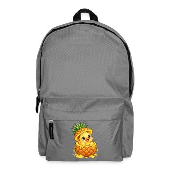 Süße Cartoon Ente mit Ananas Tropisch - Rucksack - Mittelgrau - Vorne