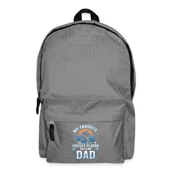  My Favorite Hockey Player Calls Me Dad Eishockey - Rucksack - Mittelgrau - Vorne