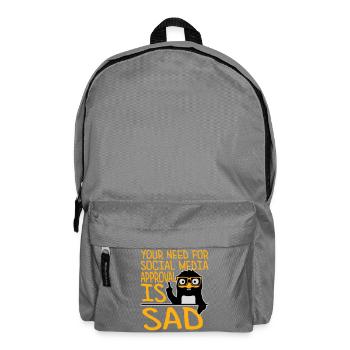 Need for social media approval is sad Pinguin Nerd - Rucksack - Mittelgrau - Vorne