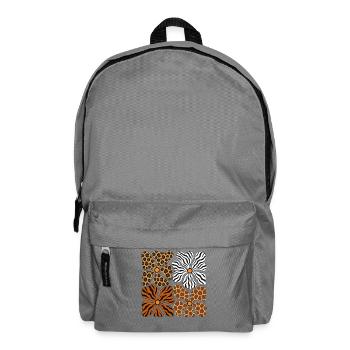 Boho Safari Blumen Leopard Zebra Giraffe Tiger - Rucksack - Mittelgrau - Vorne