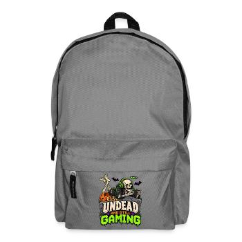 Untot und Gaming: Skeletter mit Headset - Rucksack - Mittelgrau - Vorne