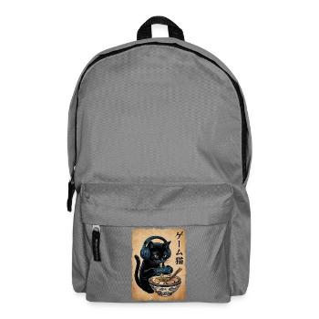 Gamer Katze Ramen Nudeln Japanisch Retro - Rucksack - Mittelgrau - Vorne