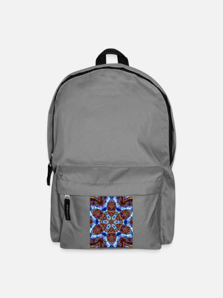 Kaleidoskop Mandela Neon Muster - Rucksack - Mittelgrau