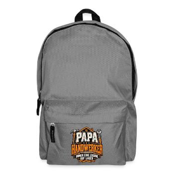 Papa Handwerker – Immer eine Lösung auf Lager - Rucksack - Mittelgrau - Vorne