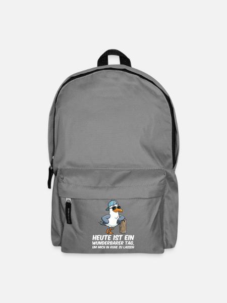 Heute Ist Ein Wunderbarer Tag Möwe Spruch - Rucksack - Mittelgrau
