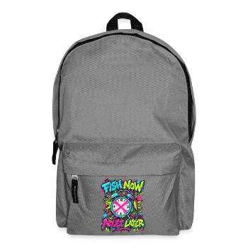 Fisch Jetzt, Adult Later Neon Graffiti - Rucksack - Mittelgrau - Vorne