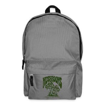 Mushrooms – Powered by Damp and Dark | Pilz Retro  - Rucksack - Mittelgrau - Vorne