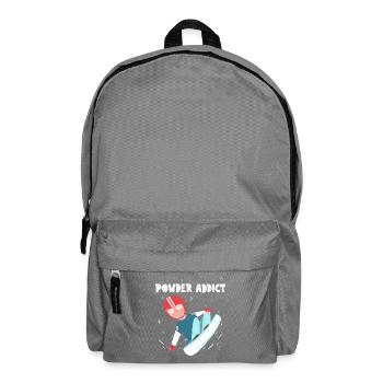 Powder Addict - Lustiger Snowboarder Retro Cartoon - Rucksack - Mittelgrau - Vorne