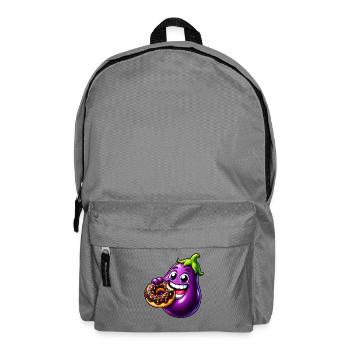Aubergine Süß Cartoon Keks Nachtisch - Rucksack - Mittelgrau - Vorne