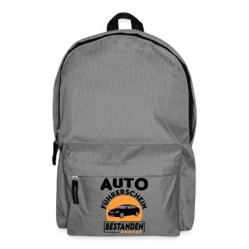 Auto Führerschein bestanden Sprüche fahren - Rucksack - Mittelgrau - Vorne