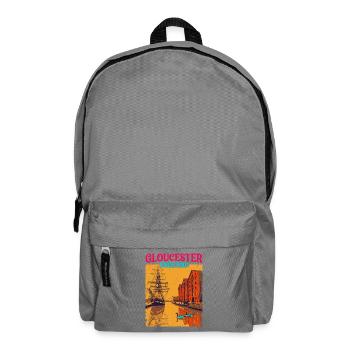 Gloucester England Retro City Travel Poster - Rucksack - Mittelgrau - Vorne