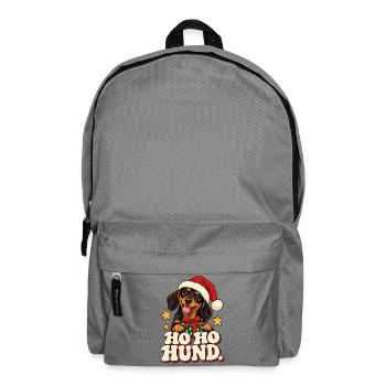 Ho Ho Hund Weihnachtsdesign - Rucksack - Mittelgrau - Vorne