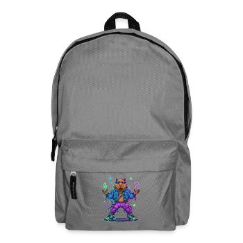 Cyberpunk Capybara Streetwear Zukunft Gamer - Rucksack - Mittelgrau - Vorne