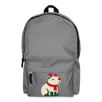 Rentier Rote Nase Clipart - Rucksack - Mittelgrau - Vorne