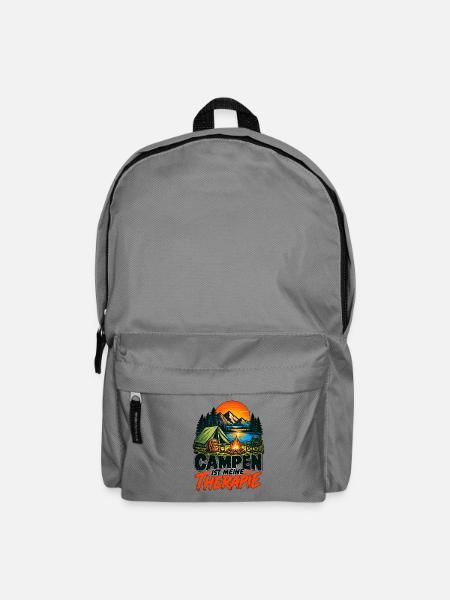 Camping ist meine Therapie - Rucksack - Mittelgrau