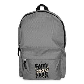 Faith Over Fear – Christliches Minimalist Design - Rucksack - Mittelgrau - Vorne