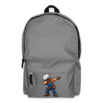 Dabbing Maurer – Lustiges Handwerker Motiv - Rucksack - Mittelgrau - Vorne
