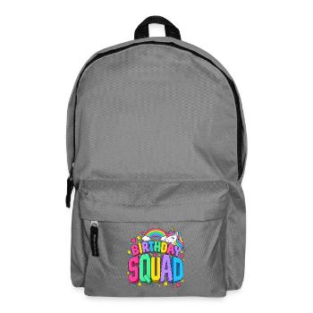 Geburtstagsgruppe Einhorn Regenbogen Süßer Kawaii - Rucksack - Mittelgrau - Vorne