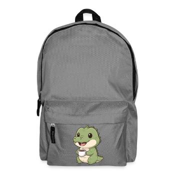 Krokodil mit Kaffee - Rucksack - Mittelgrau - Vorne