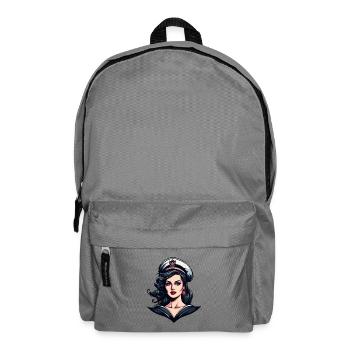 Matrosin mit Mütze Retro Portrait - Rucksack - Mittelgrau - Vorne