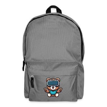 Bär Süß Comic Cartoon VR Virtual Reality - Rucksack - Mittelgrau - Vorne