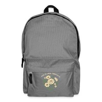 Spüre, wie es durch ihn wächst Blumendesign - Rucksack - Mittelgrau - Vorne