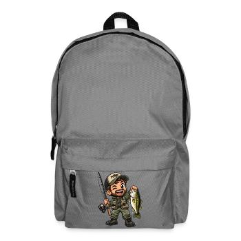 Angler Kawaii Style – Süßes Angelmotiv - Rucksack - Mittelgrau - Vorne