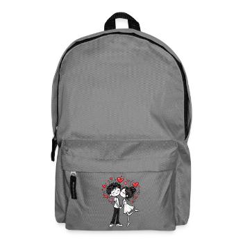 Pärchen Kuss Liebe Valentinstag Paar Geschenk - Rucksack - Mittelgrau - Vorne