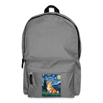 Corgi Sternennacht – lustiger walisischer Corgi-Hundeliebhaber - Rucksack - Mittelgrau - Vorne