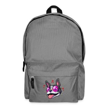 Boston Terrier Brille Humor - Rucksack - Mittelgrau - Vorne