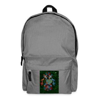 Märchenhaftes Design mit Herz und Blüten  - Rucksack - Mittelgrau - Vorne