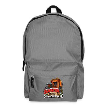 Müllmann Müllabfuhr lustiges Weihnachtsmotiv - Rucksack - Mittelgrau - Vorne