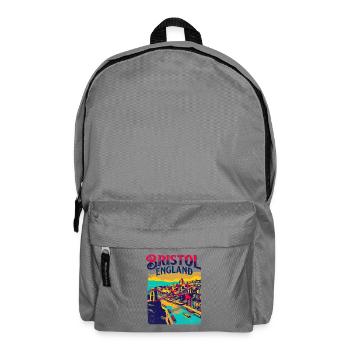 Retro Bristol England Cityscape Skyline Art - Rucksack - Mittelgrau - Vorne