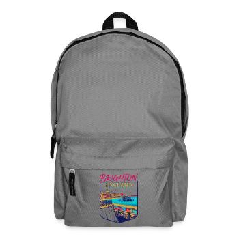 City Vintage Brighton England Coastal Skyline - Rucksack - Mittelgrau - Vorne