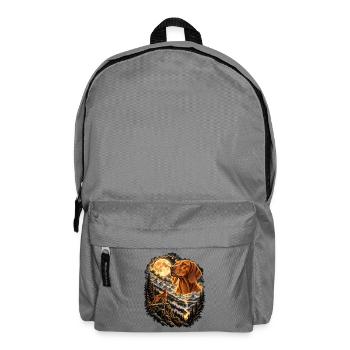 Spitz Hund Mondschein Bergwelt - Rucksack - Mittelgrau - Vorne