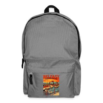 Belfast Northern Ireland Retro City Skyline - Rucksack - Mittelgrau - Vorne