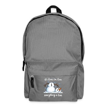 Schneemann: Lustig: Winter, Schnee, frohe Weihnachten - Rucksack - Mittelgrau - Vorne
